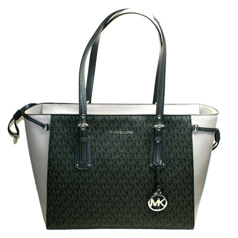 michael kors black and grey handbag|grey michael kors shoulder bag.